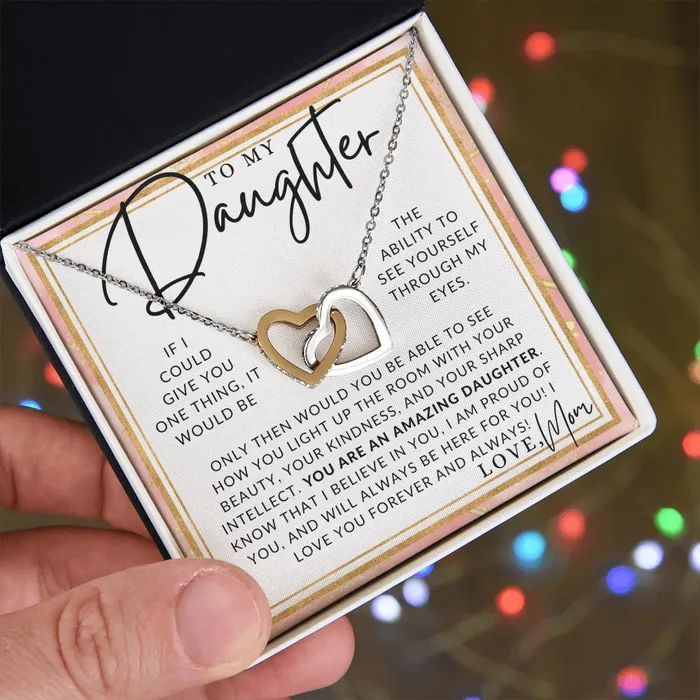 Necklaces ShineOn Fulfillment Through My Eyes To My Daughter From Mom Mother to Daughter Necklace Christmas Gifts Birthday Present Graduation Gift Valentines Day