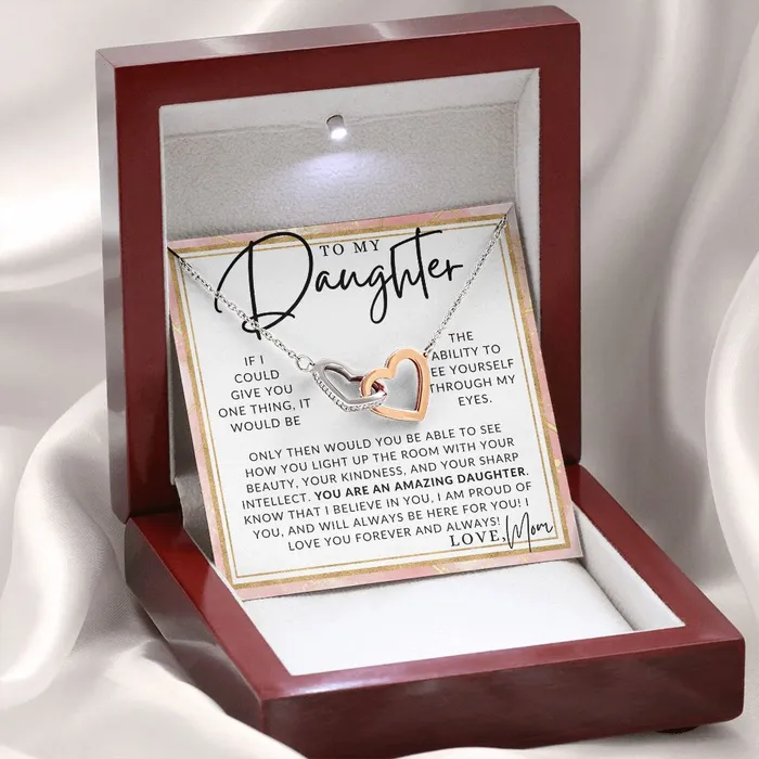 Necklaces ShineOn Fulfillment Through My Eyes To My Daughter From Mom Mother to Daughter Necklace Christmas Gifts Birthday Present Graduation Gift Valentines Day