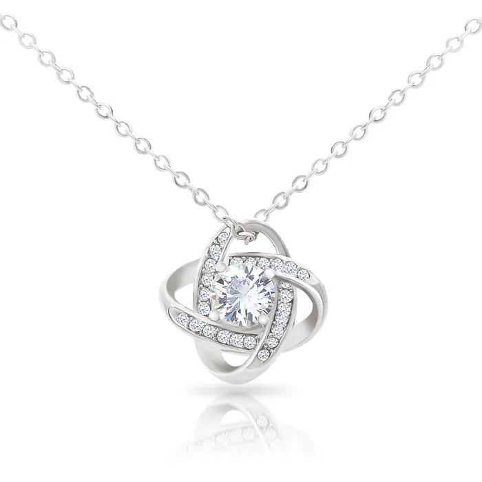 Necklaces ShineOn Fulfillment To Our Beautiful Daughter Gift for Adult DaughterMom Love Knot Pendant Necklace The Perfect Gift for your Daughter