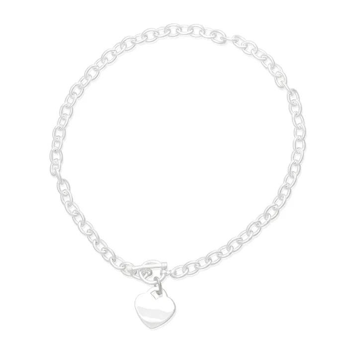 Necklaces Teeda N003 Med Oval Link Charm Necklace