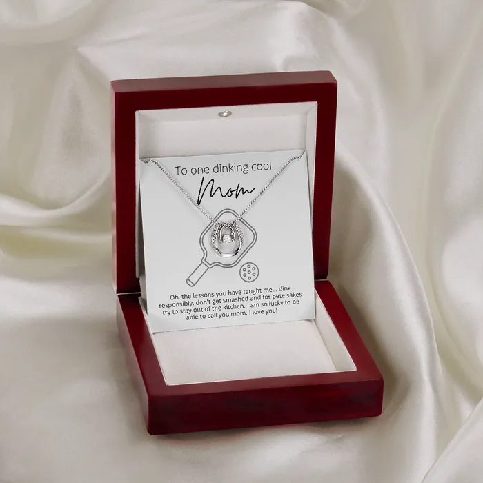 Necklaces To One Dinking Cool Mom Lucky Horseshoe Necklace For a Mom who Loves Pickleball ShineOn Fulfillment