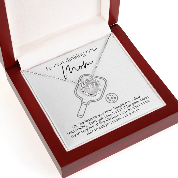Necklaces To One Dinking Cool Mom Lucky Horseshoe Necklace For a Mom who Loves Pickleball ShineOn Fulfillment