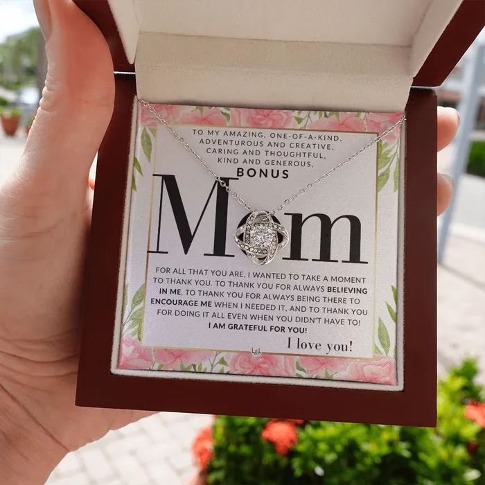 Necklaces Unique Bonus Mom Gift Present for Stepmom Bonus Mom Second Mom Unbiological Mom or Other Mom Great For Mothers Day Christmas Her Birthday Or As An Encouragement Gift ShineOn Fulfillment