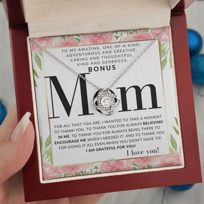 Necklaces Unique Bonus Mom Gift Present for Stepmom Bonus Mom Second Mom Unbiological Mom or Other Mom Great For Mothers Day Christmas Her Birthday Or As An Encouragement Gift ShineOn Fulfillment