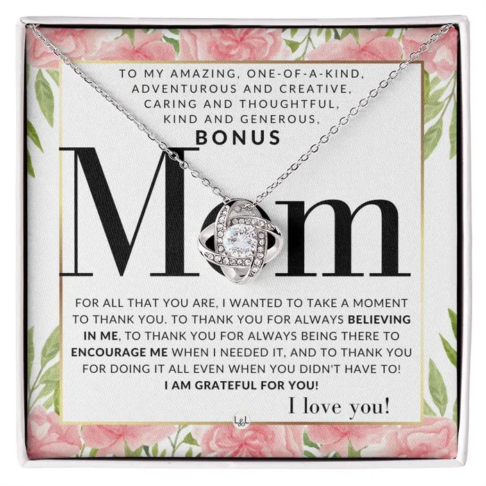 Necklaces Unique Bonus Mom Gift Present for Stepmom Bonus Mom Second Mom Unbiological Mom or Other Mom Great For Mothers Day Christmas Her Birthday Or As An Encouragement Gift ShineOn Fulfillment