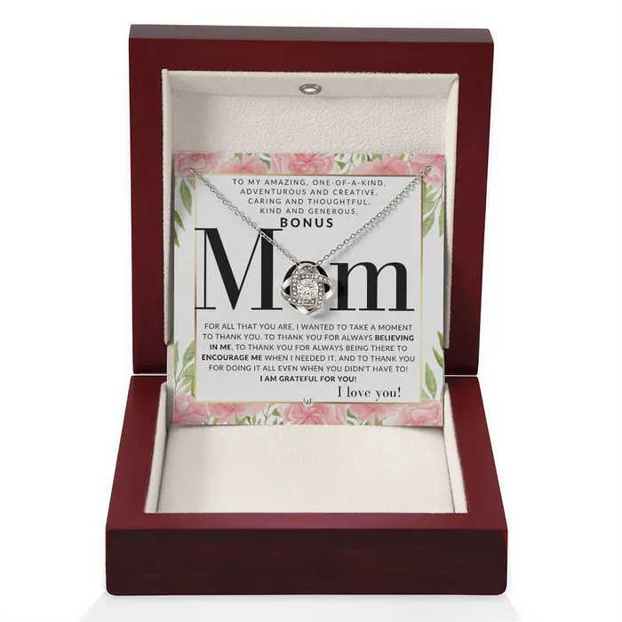 Necklaces Unique Bonus Mom Gift Present for Stepmom Bonus Mom Second Mom Unbiological Mom or Other Mom Great For Mothers Day Christmas Her Birthday Or As An Encouragement Gift ShineOn Fulfillment
