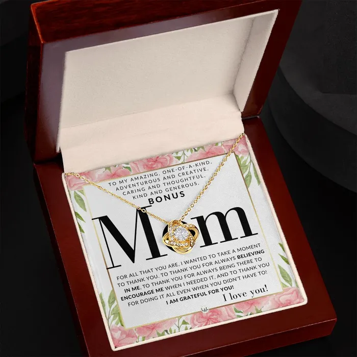 Necklaces Unique Bonus Mom Gift Present for Stepmom Bonus Mom Second Mom Unbiological Mom or Other Mom Great For Mothers Day Christmas Her Birthday Or As An Encouragement Gift ShineOn Fulfillment
