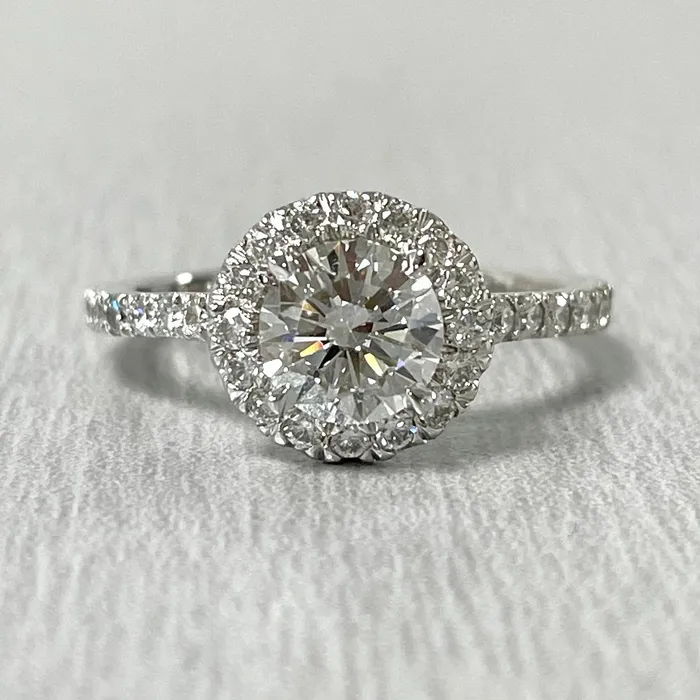 Rings Beauvince Beauvince GIA Certified 100 Carat Round HVS2 Halo Engagement Ring