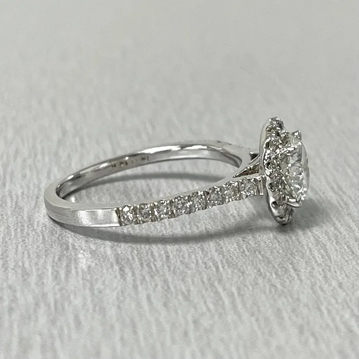 Rings Beauvince Beauvince GIA Certified 100 Carat Round HVS2 Halo Engagement Ring