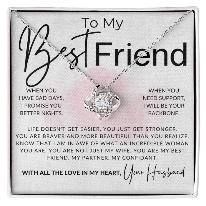 ShineOn Fulfillment Necklaces Brave and Beautiful To My Wife Necklace From Husband Christmas Gifts Birthday Present Wedding Anniversary Gift Valentines Day
