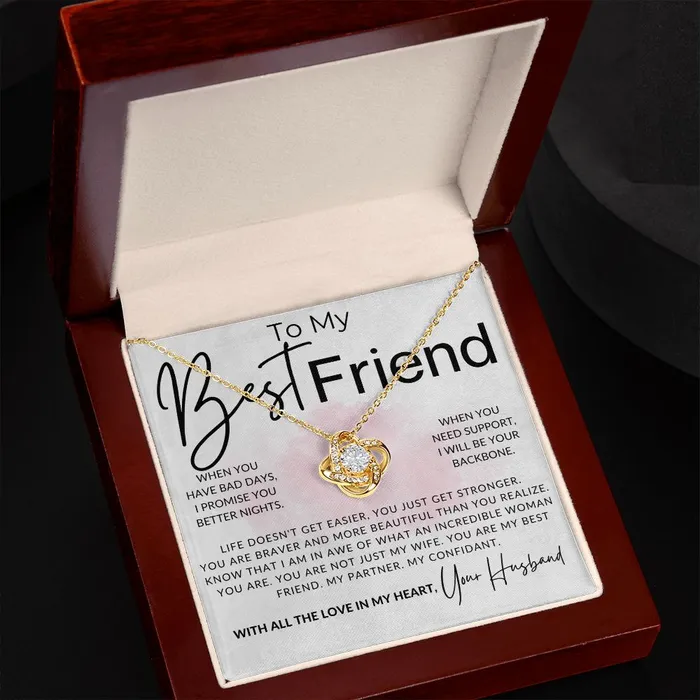 ShineOn Fulfillment Necklaces Brave and Beautiful To My Wife Necklace From Husband Christmas Gifts Birthday Present Wedding Anniversary Gift Valentines Day