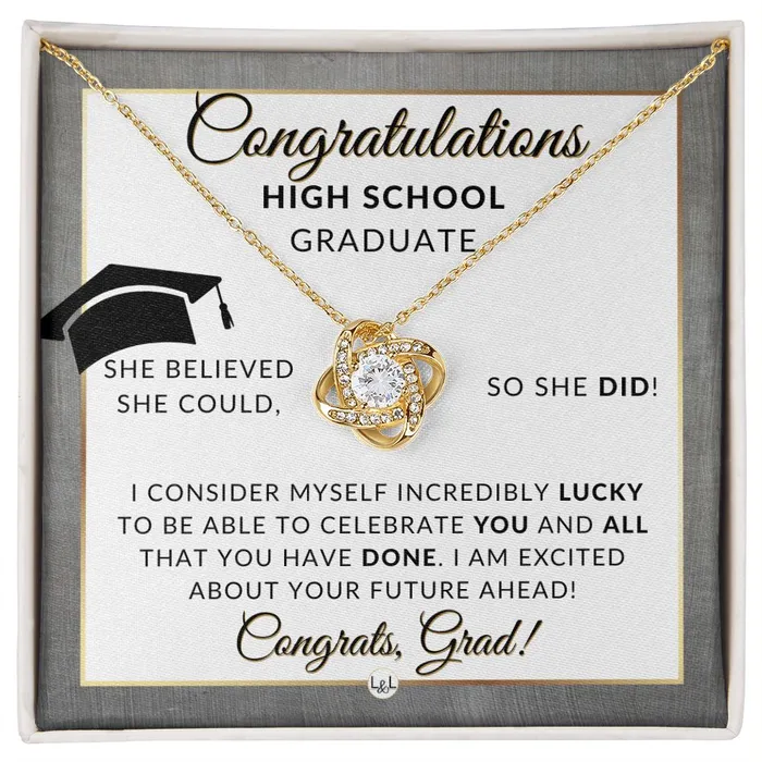 ShineOn Fulfillment Necklaces Graduation Gift For High School Girl Meaningful Milestone Necklace 2024 HS Graduation Gift For Her
