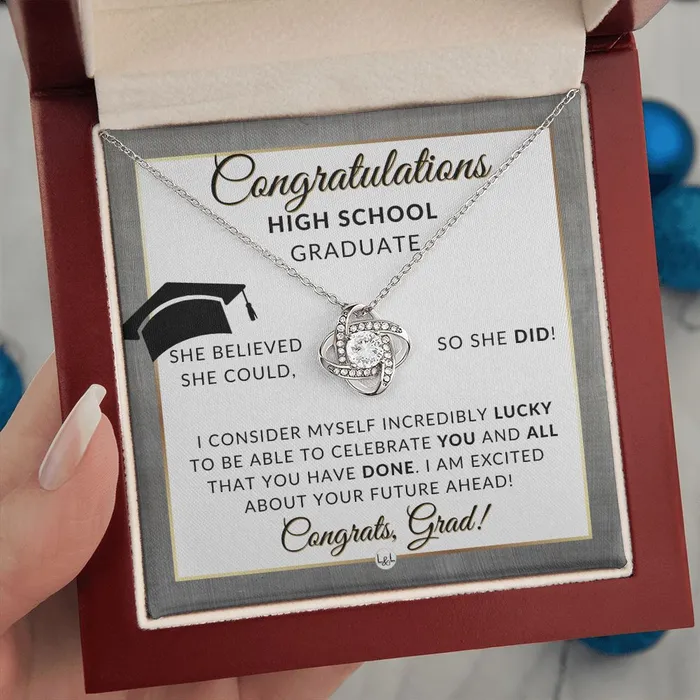 ShineOn Fulfillment Necklaces Graduation Gift For High School Girl Meaningful Milestone Necklace 2024 HS Graduation Gift For Her