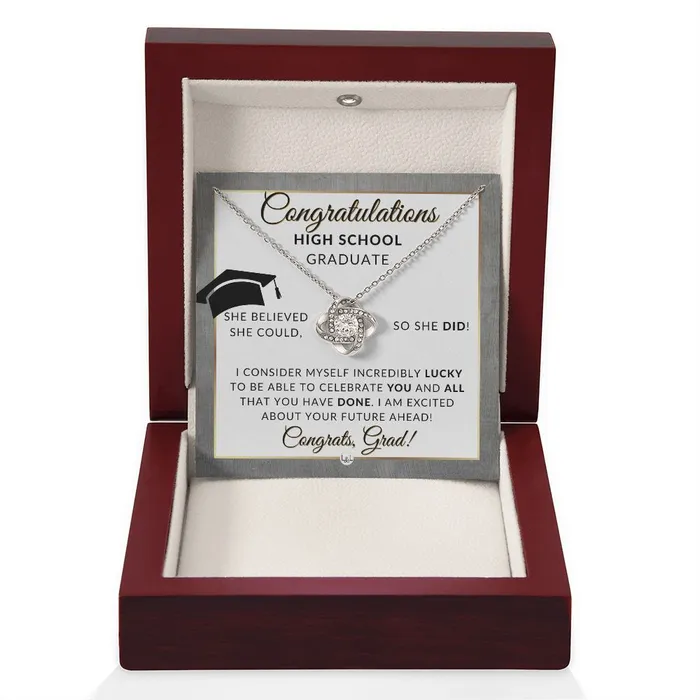 ShineOn Fulfillment Necklaces Graduation Gift For High School Girl Meaningful Milestone Necklace 2024 HS Graduation Gift For Her