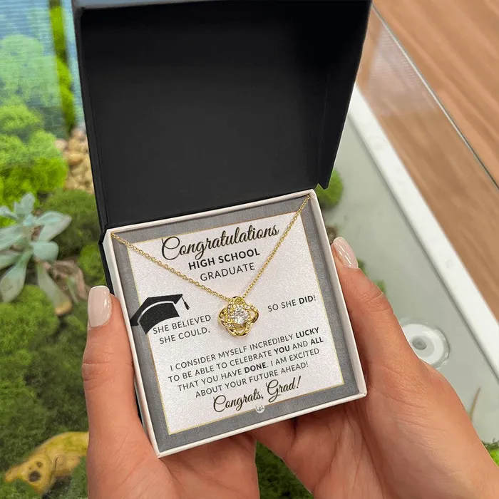 ShineOn Fulfillment Necklaces Graduation Gift For High School Girl Meaningful Milestone Necklace 2024 HS Graduation Gift For Her