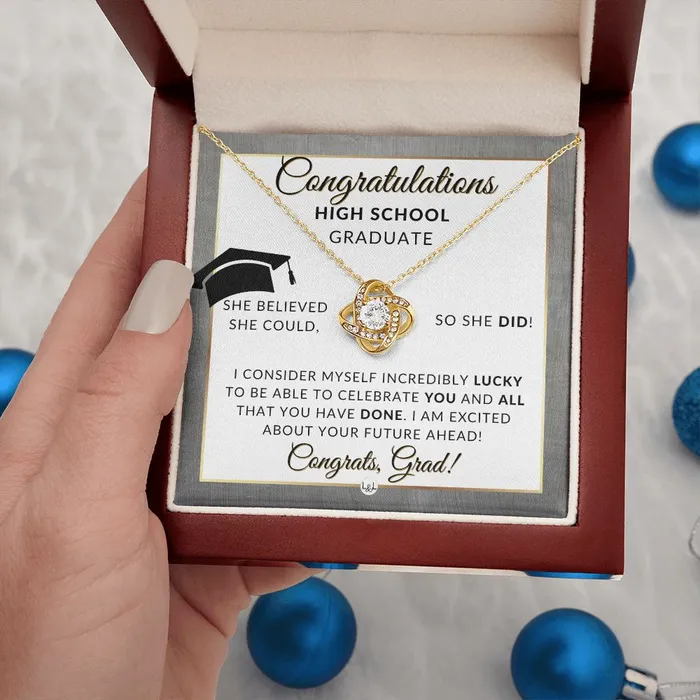 ShineOn Fulfillment Necklaces Graduation Gift For High School Girl Meaningful Milestone Necklace 2024 HS Graduation Gift For Her