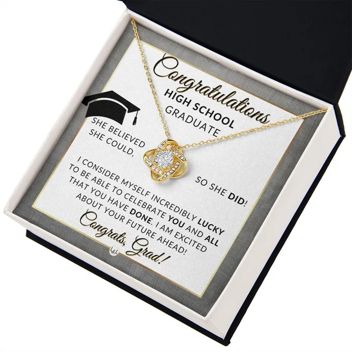 ShineOn Fulfillment Necklaces Graduation Gift For High School Girl Meaningful Milestone Necklace 2024 HS Graduation Gift For Her