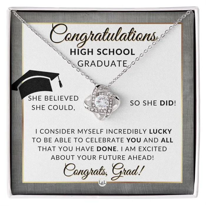 ShineOn Fulfillment Necklaces Graduation Gift For High School Girl Meaningful Milestone Necklace 2024 HS Graduation Gift For Her