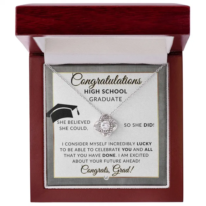 ShineOn Fulfillment Necklaces Graduation Gift For High School Girl Meaningful Milestone Necklace 2024 HS Graduation Gift For Her