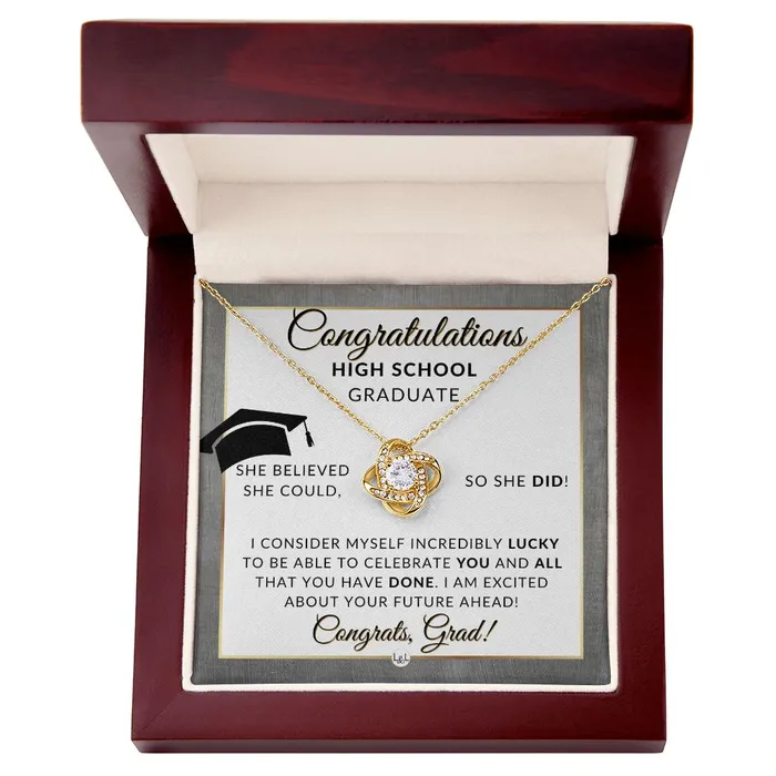 ShineOn Fulfillment Necklaces Graduation Gift For High School Girl Meaningful Milestone Necklace 2024 HS Graduation Gift For Her