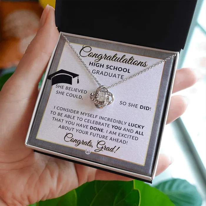 ShineOn Fulfillment Necklaces Graduation Gift For High School Girl Meaningful Milestone Necklace 2024 HS Graduation Gift For Her