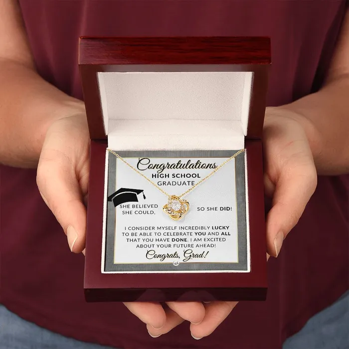 ShineOn Fulfillment Necklaces Graduation Gift For High School Girl Meaningful Milestone Necklace 2024 HS Graduation Gift For Her