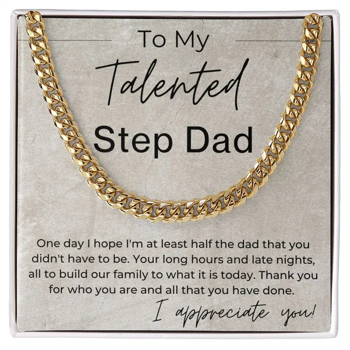 ShineOn Fulfillment Necklaces I Appreciate You Gift for Step Dad Linked Chain Necklace