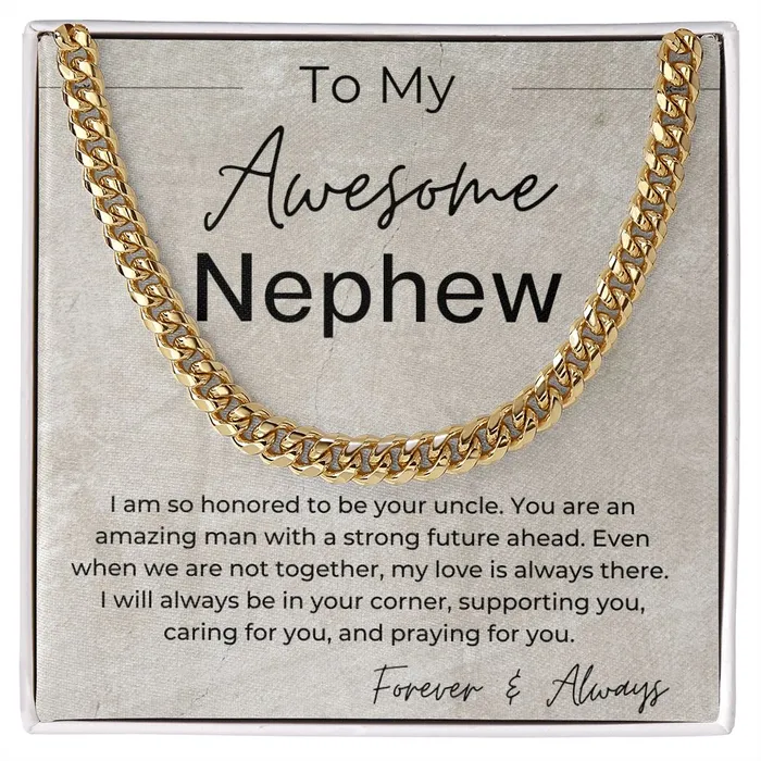 ShineOn Fulfillment Necklaces I will Always Be in Your Corner A Gift for Nephew from Uncle Cuban Linked Chain Necklace