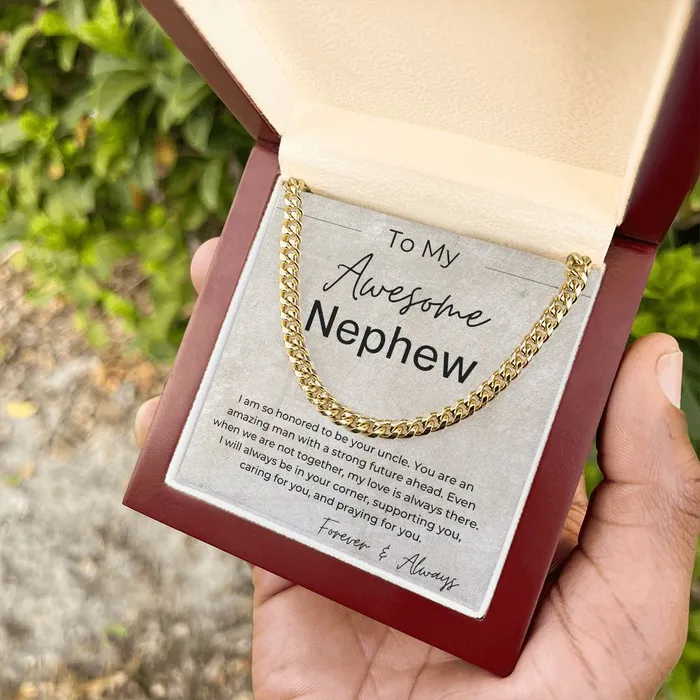 ShineOn Fulfillment Necklaces I will Always Be in Your Corner A Gift for Nephew from Uncle Cuban Linked Chain Necklace