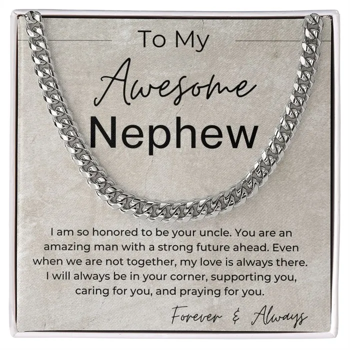 ShineOn Fulfillment Necklaces I will Always Be in Your Corner A Gift for Nephew from Uncle Cuban Linked Chain Necklace