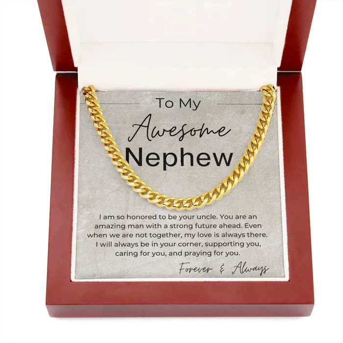 ShineOn Fulfillment Necklaces I will Always Be in Your Corner A Gift for Nephew from Uncle Cuban Linked Chain Necklace