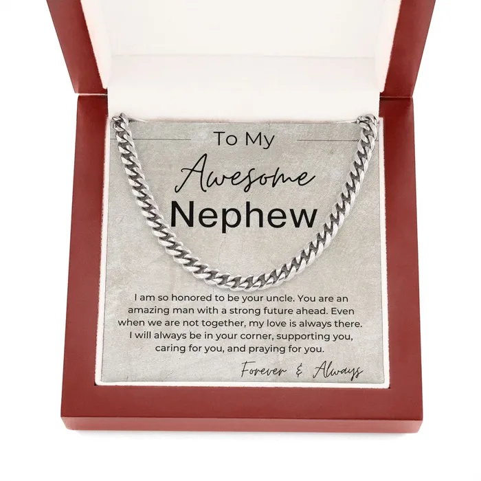 ShineOn Fulfillment Necklaces I will Always Be in Your Corner A Gift for Nephew from Uncle Cuban Linked Chain Necklace