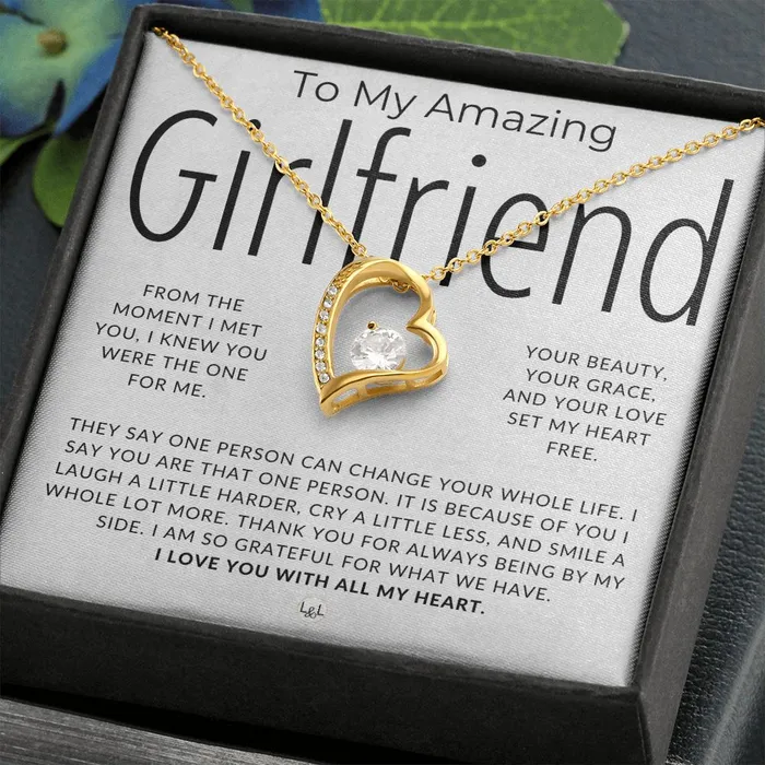 ShineOn Fulfillment Necklaces My Amazing Girlfriend Thinking of You Sentimental and Romantic Gift for Her Christmas Valentines Birthday or Anniversary Gifts
