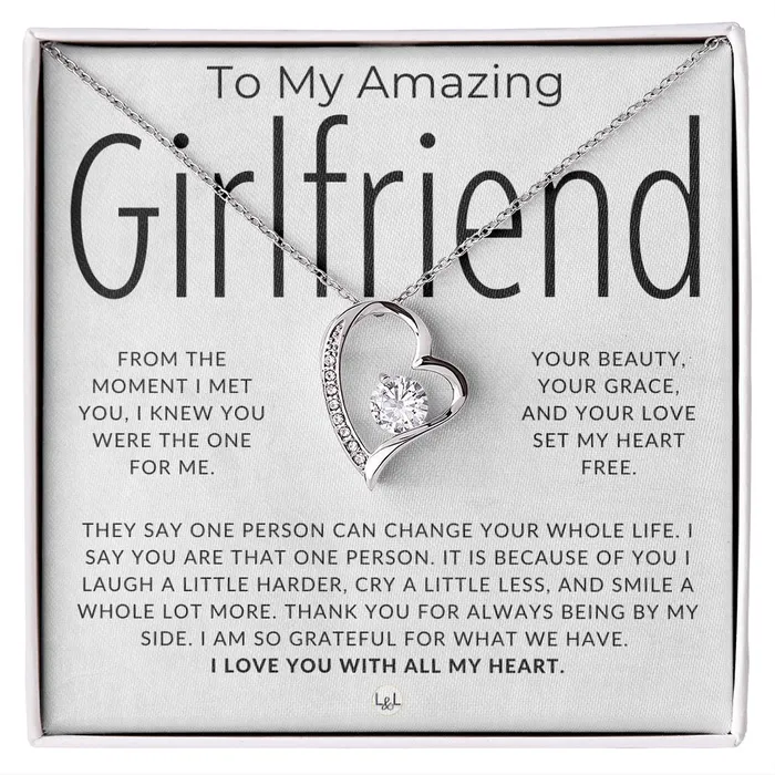 ShineOn Fulfillment Necklaces My Amazing Girlfriend Thinking of You Sentimental and Romantic Gift for Her Christmas Valentines Birthday or Anniversary Gifts
