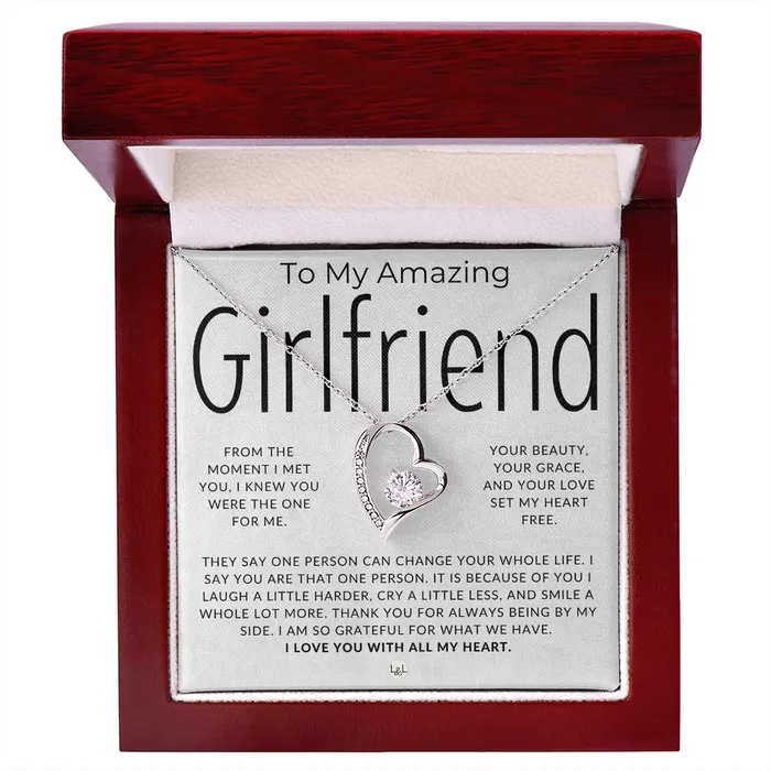 ShineOn Fulfillment Necklaces My Amazing Girlfriend Thinking of You Sentimental and Romantic Gift for Her Christmas Valentines Birthday or Anniversary Gifts