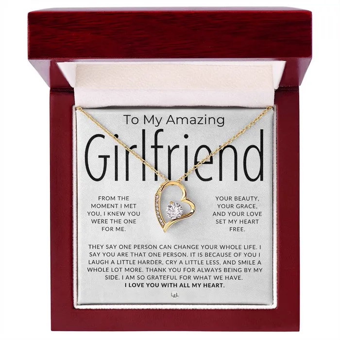 ShineOn Fulfillment Necklaces My Amazing Girlfriend Thinking of You Sentimental and Romantic Gift for Her Christmas Valentines Birthday or Anniversary Gifts