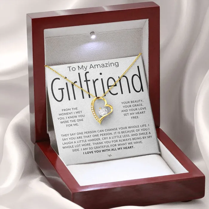 ShineOn Fulfillment Necklaces My Amazing Girlfriend Thinking of You Sentimental and Romantic Gift for Her Christmas Valentines Birthday or Anniversary Gifts