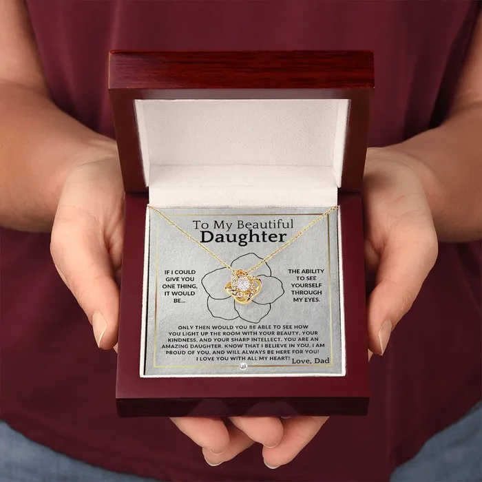 ShineOn Fulfillment Necklaces Through My Eyes To My Daughter From Dad Father to Daughter Gift Christmas Birthday Graduation or Valentines Day Necklace