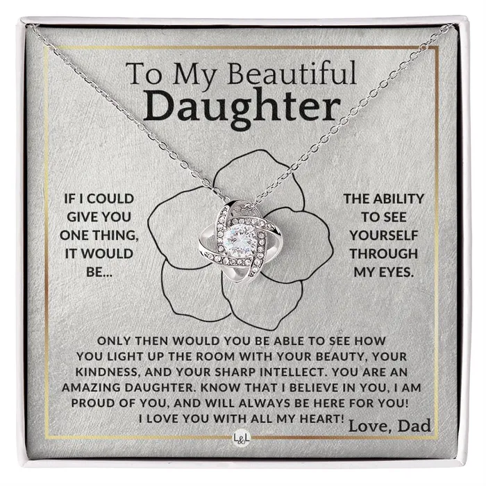 ShineOn Fulfillment Necklaces Through My Eyes To My Daughter From Dad Father to Daughter Gift Christmas Birthday Graduation or Valentines Day Necklace