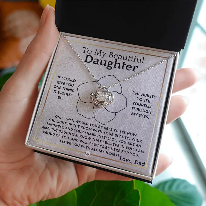 ShineOn Fulfillment Necklaces Through My Eyes To My Daughter From Dad Father to Daughter Gift Christmas Birthday Graduation or Valentines Day Necklace