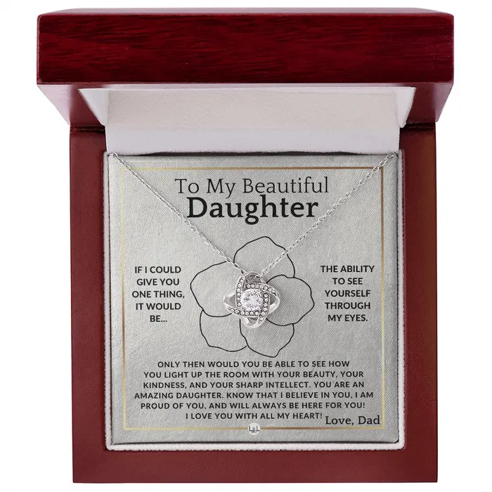 ShineOn Fulfillment Necklaces Through My Eyes To My Daughter From Dad Father to Daughter Gift Christmas Birthday Graduation or Valentines Day Necklace