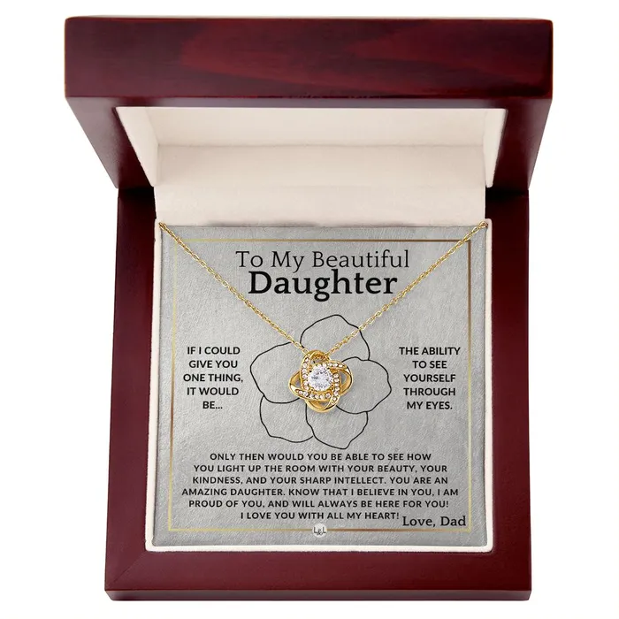 ShineOn Fulfillment Necklaces Through My Eyes To My Daughter From Dad Father to Daughter Gift Christmas Birthday Graduation or Valentines Day Necklace