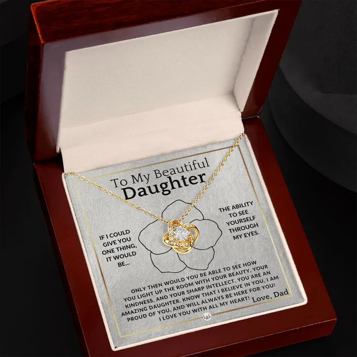 ShineOn Fulfillment Necklaces Through My Eyes To My Daughter From Dad Father to Daughter Gift Christmas Birthday Graduation or Valentines Day Necklace