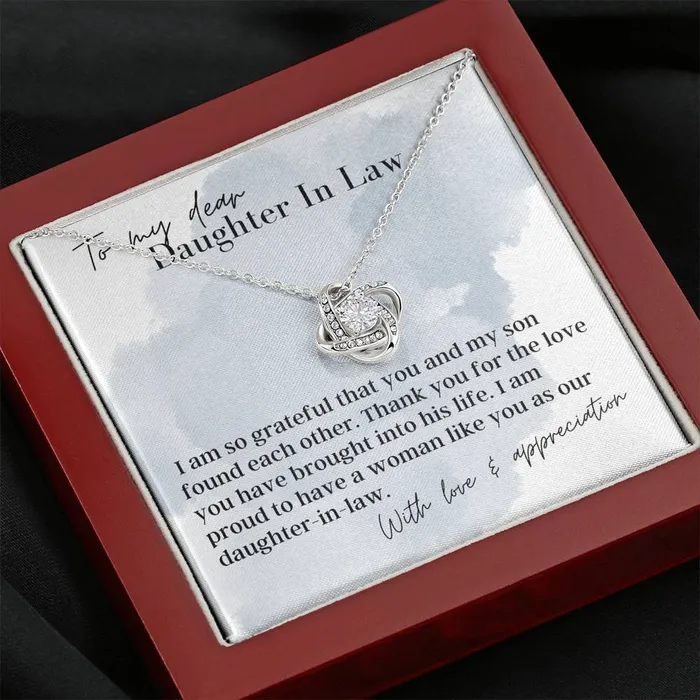 ShineOn Fulfillment Necklaces To My Dear Daughter In Law Love Knot Pendant Necklace