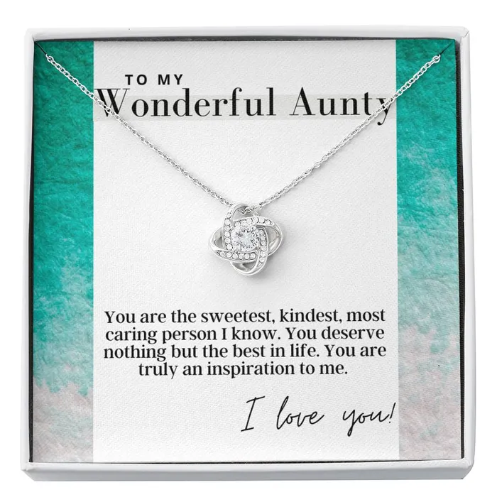 ShineOn Fulfillment Necklaces To My Wonderful Aunty Love Knot Pendant Necklace For Aunt The Perfect Gift