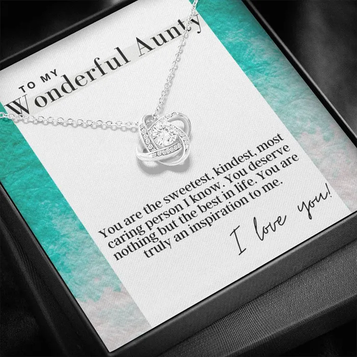 ShineOn Fulfillment Necklaces To My Wonderful Aunty Love Knot Pendant Necklace For Aunt The Perfect Gift