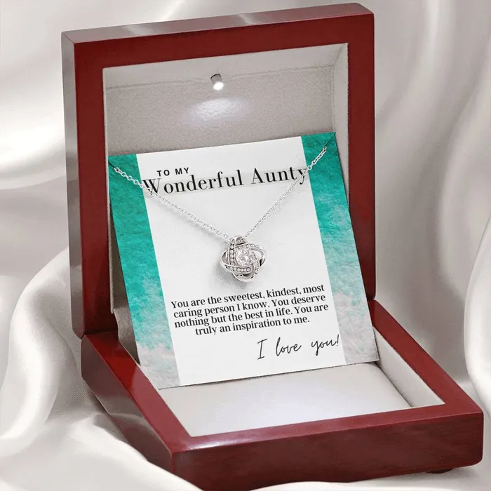 ShineOn Fulfillment Necklaces To My Wonderful Aunty Love Knot Pendant Necklace For Aunt The Perfect Gift