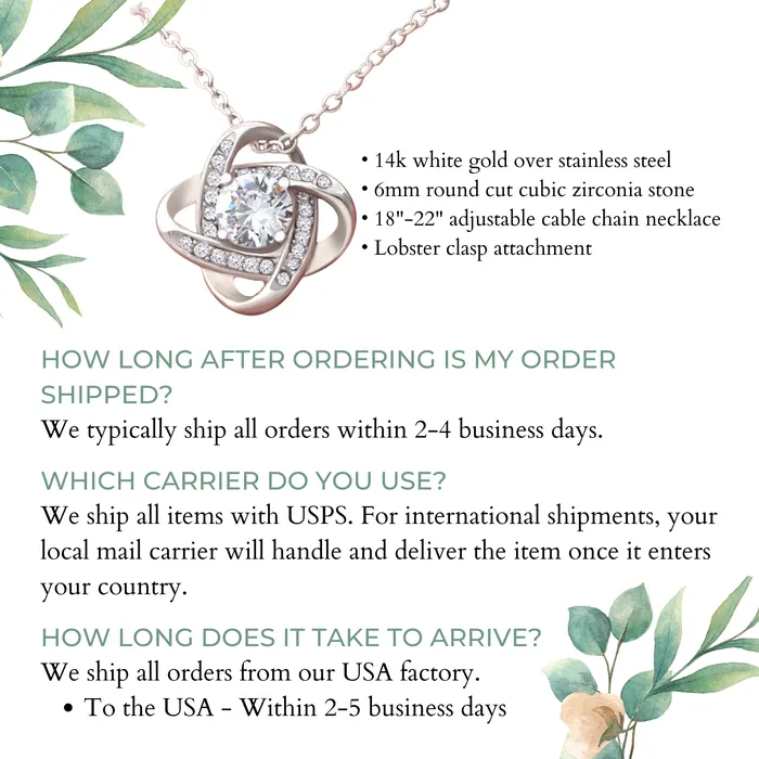 ShineOn Fulfillment Necklaces To My Wonderful Aunty Love Knot Pendant Necklace For Aunt The Perfect Gift