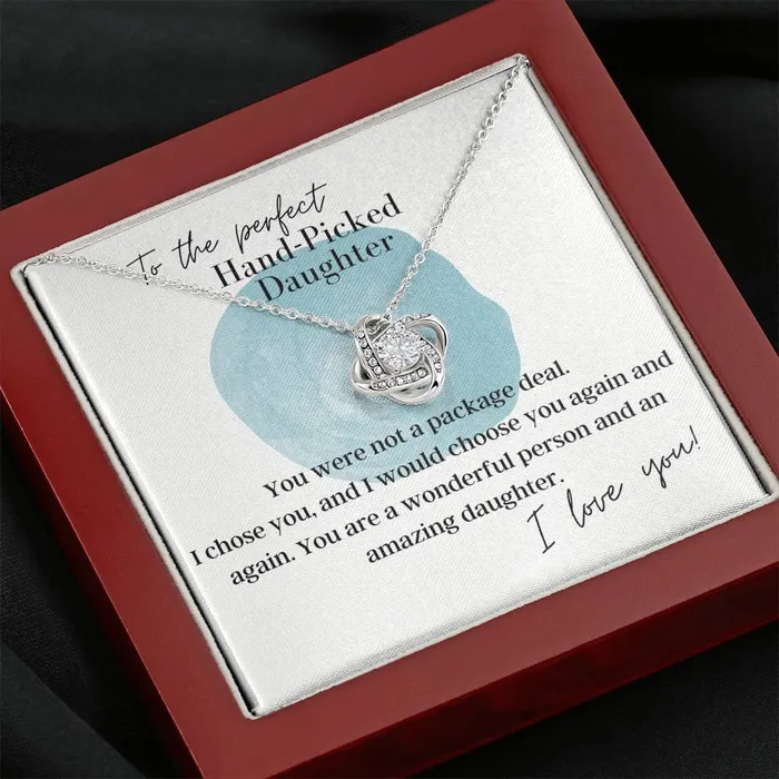 ShineOn Fulfillment Necklaces To The Perfect Hand Picked Daughter Love Knot Pendant Necklace