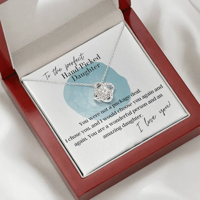 ShineOn Fulfillment Necklaces To The Perfect Hand Picked Daughter Love Knot Pendant Necklace